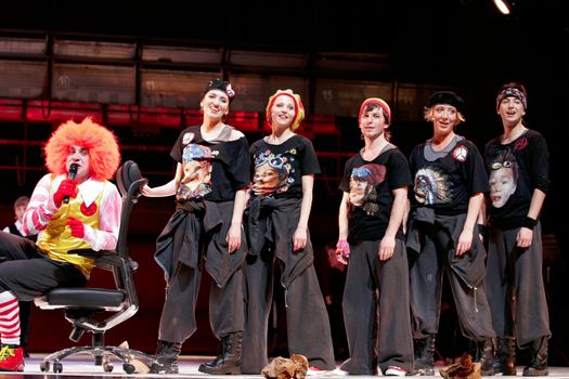 Performance "Transition" of director Vladimir Pankovaju. Performance "Transition" of director Vladimir Pankovaju. In a picture (from left to right) Sergey Zemljansky, Olga Berger, Alisa Estrina, Paul Akimkin, Alina Olshanskaya , Sergey Shevchenko