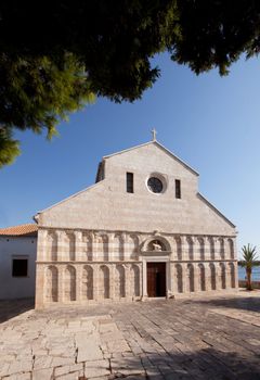 An old stone cathedral on the Island of Rab, Croatia - The Cathedral of the Holy Virgin Mary's Assumption