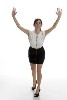 dancing sexy lady with white background