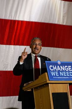 U.S. Rep. Bobby Scott (D) VA speaks at a Barack Obama for President rally.  Virginia Commonwealth University, Richmond, VA October 12, 2008.