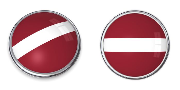 button style banner in 3D of Latvia