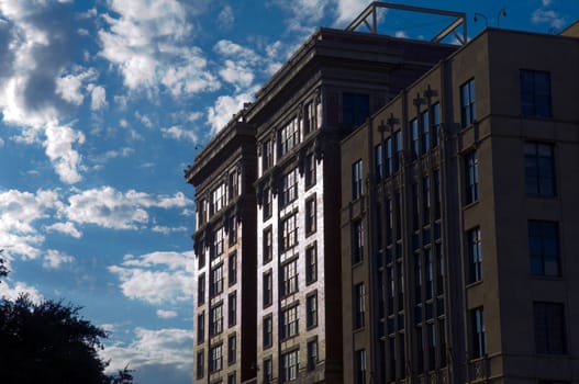 Graphic image of old building reflecting sunlight