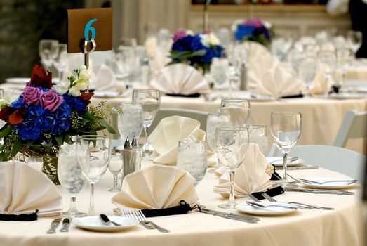 Close-up image of a table arrangement at an event