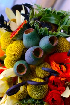 Close-up image of an unusual floral arrangement