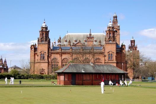 Croquet played in front of the Kelvingrove Art Gallery, Glasgow