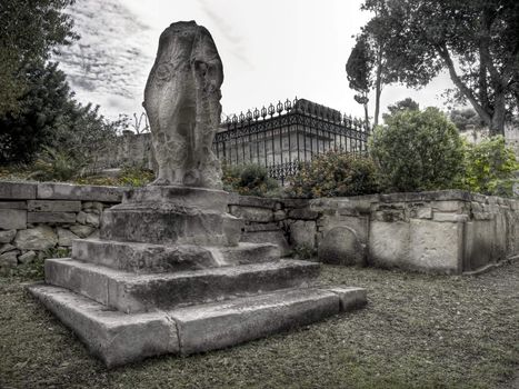 Details in HDR of a 19th century graveyard in Malta