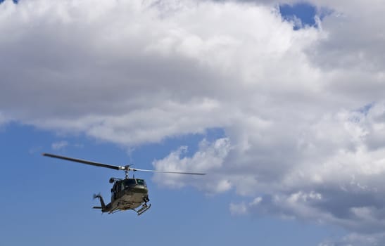 MALTA - OCTOBER 05 2008 - Military Huey UH1-N helicopter rescue