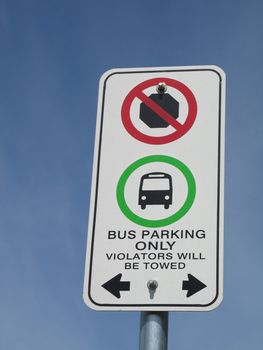 bus parking sign