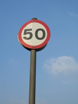 50 speed limit sign