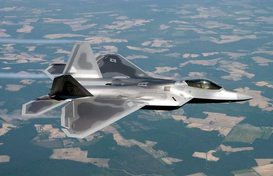 An F-22 Raptor like this one has completed it's final assembly in the Lockheed Martin plant in Marietta, Ga., and is the first combat-capable fighter destined for basing and operations in the Pacific.   ** Credit:  TSgt Ben Bloker / USAF / yaymicro.com **