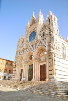 The ancient cathedral of Siena is one of the most beautifl chuerch in Italy