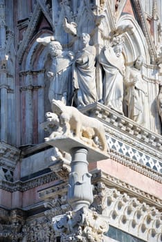 The ancient cathedral of Siena is one of the most beautifl chuerch in Italy