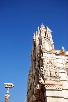 The ancient cathedral of Siena is one of the most beautifl chuerch in Italy