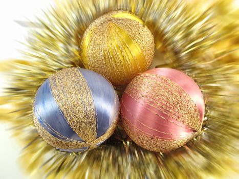 an image of some colored christmas baubles