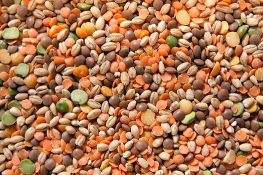 Close up on ingredients for lentil soup