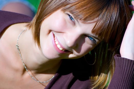 Portrait of the happy young girl