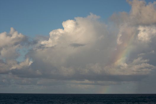 Dramatic Clouds over Tropical Shoreline on Kauai, Hawaii