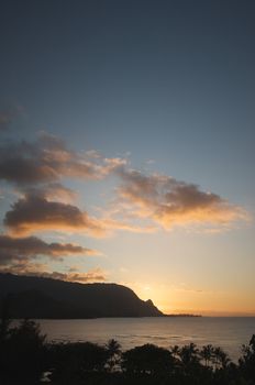 Sunset Over Hanalei Bay, Kauai, Hawaii