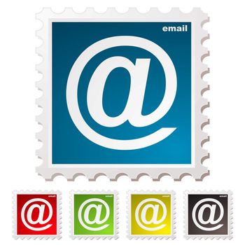 Collection of email stamps with colour variation concept