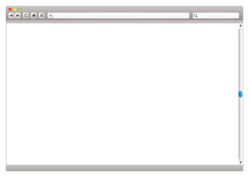 Blank internet browser with navigation arrows and slider