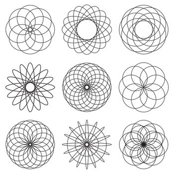 Black and white spiral illustration collection ideal icons