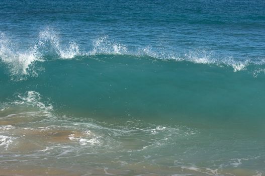 Dramatic Shorebreak Wave on a clear morning.