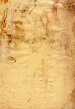 Old grunge paper with blotches - background