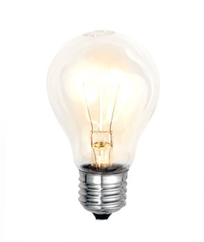electric bulb lightened isolated on white background