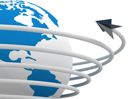 Global communication in the world. 3D image.