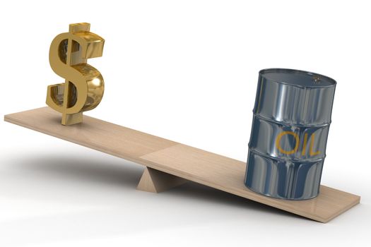 Cost of oil stocks. 3D image.