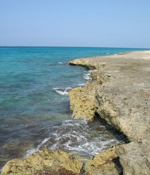 cliff over the caribbean ocean