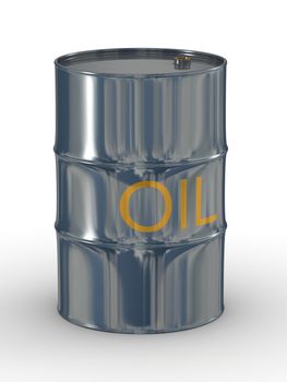 metallic vat on a white background. 3D image.