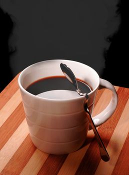 steamy cup of coffee