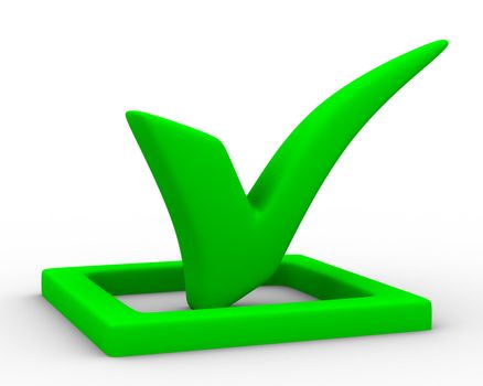 big positive symbol on white background. Isolated 3D image