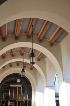 Arched corridor to train ticket buying section of Union Station