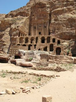 Ruins and mountains of Petra, Jordan, Middle east