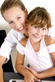 happy mother and daughter together