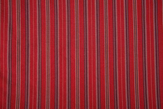 front view of red striped fabric, linear texture