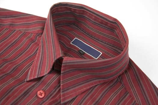 details of striped shirt with blank label