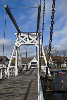 famous old counterpoise bridge in Wieck, germany