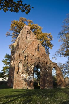 ruin of the monastery Eldena in Greifswald, germany