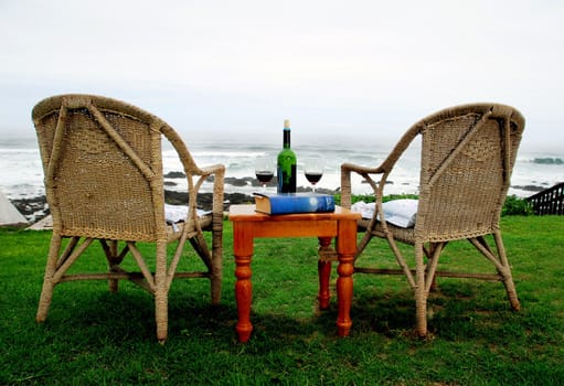 Relax by the ocean over a glass of red wine.