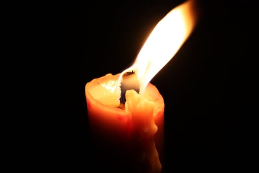 lit garden candle