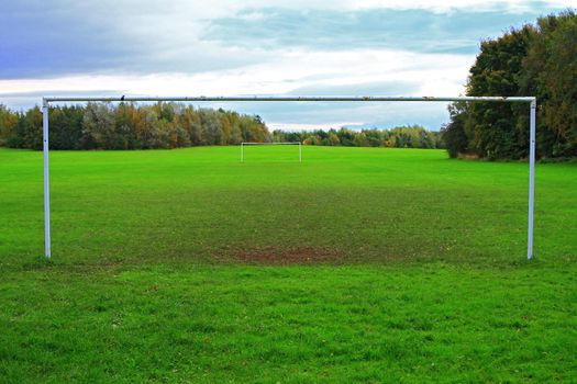 Soccer beautiful green field