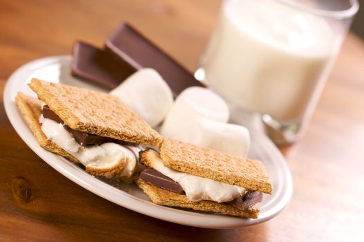 Smores and Milk with Narrow Depth of Field