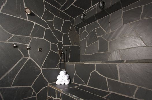 Custom Slate River Rock Steam Room