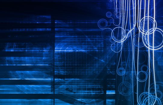 Blue Medical Science Engineering a Art Abstract