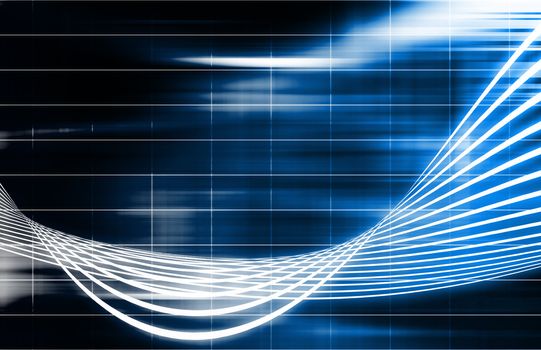 Blue Futuristic Technology Background with Wild Lines