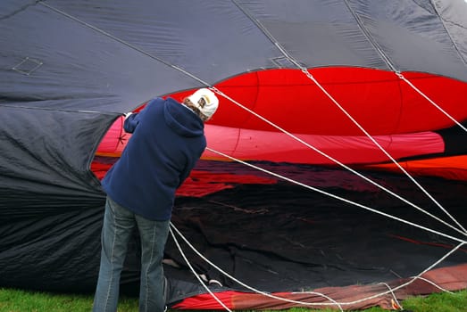 Hot Air Balloon getting ready to be filled with hot air