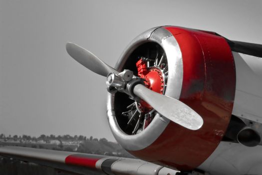 Harvard custom painted in red livery engine and wing static